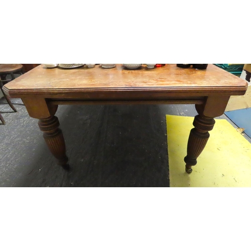 47 - Victorian Mahogany 9ft Long Dining Table with Two Extra Leaves