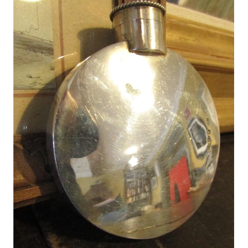 471 - Irish Silver Spirit Flask with original Cover Approximately 5 Inches High