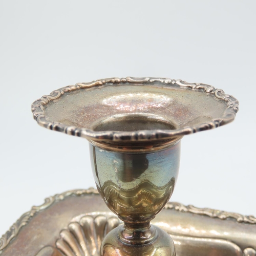 494 - Silver Candle Holder with Carry Handle Attractively Detailed Embossed Decorated Approximately 5 Inch... 