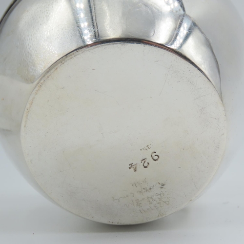 498 - Bachelors Silver Milk Jug Strained Form Approximately 4 Inches High