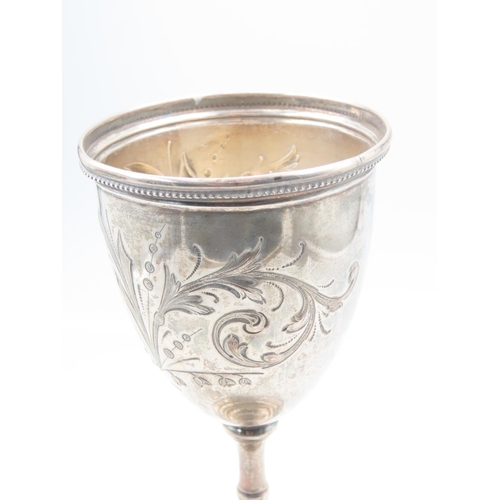 503 - Silver Chalice Engraved Decoration Approximately 7 Inches High Dated 1868