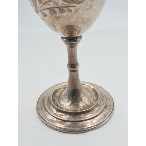 503 - Silver Chalice Engraved Decoration Approximately 7 Inches High Dated 1868