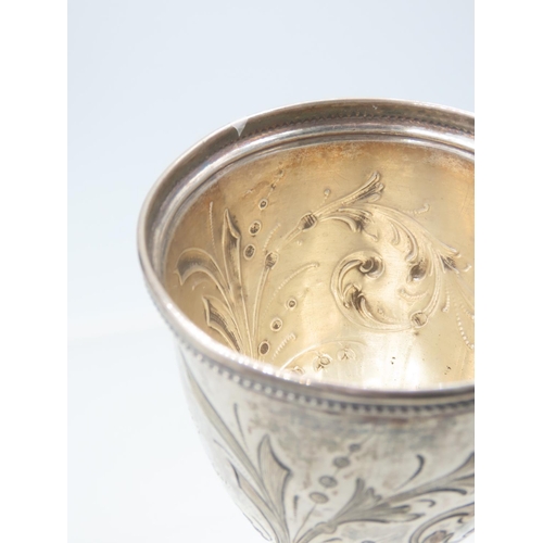 503 - Silver Chalice Engraved Decoration Approximately 7 Inches High Dated 1868