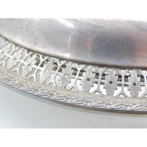 504 - Circular Form Table Dish Silver Mounted with Inset Cut Crystal Liner Approximately 10 Inches Diamete... 