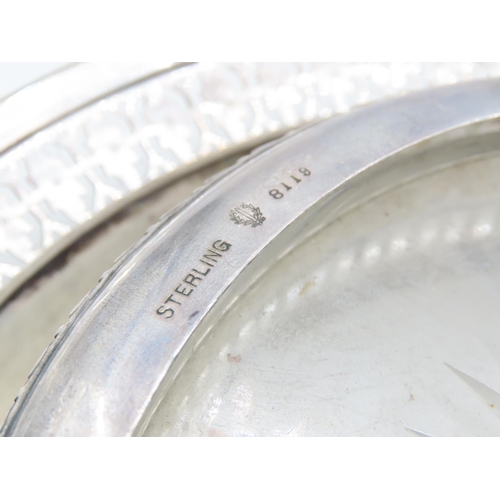 504 - Circular Form Table Dish Silver Mounted with Inset Cut Crystal Liner Approximately 10 Inches Diamete... 