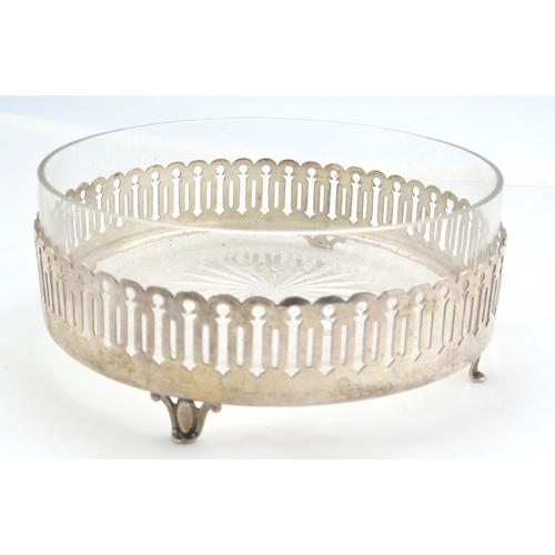 505 - Silver Mounted Fine Crystal Butter Dish Circular Form Shape Supports Approximately 5 Inches Diameter