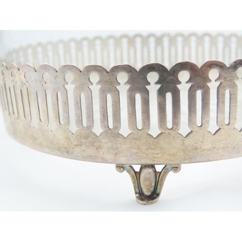 505 - Silver Mounted Fine Crystal Butter Dish Circular Form Shape Supports Approximately 5 Inches Diameter