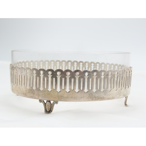 505 - Silver Mounted Fine Crystal Butter Dish Circular Form Shape Supports Approximately 5 Inches Diameter