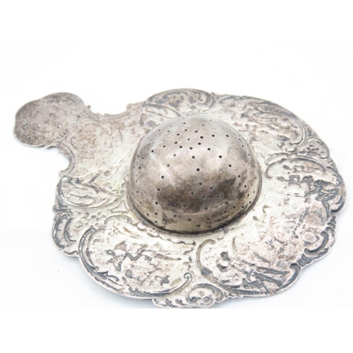 507 - Silver Tea Strainer Attractively Detailed Approximately 5 Inches Wide