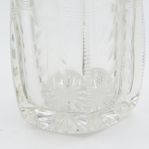 517 - Silver Top Preserve Jar Cut Crystal Approximately 5 Inches High