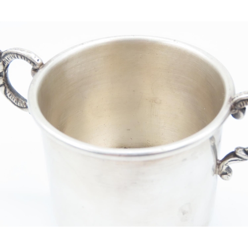 520 - Silver Twin Handled Cup Restrained Form Approximately 7cm High by 11cm Wide