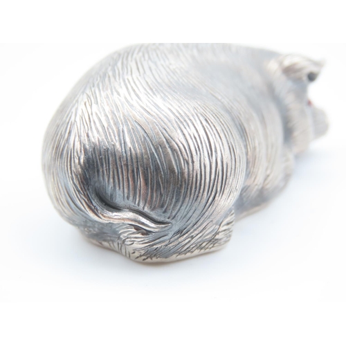 528 - Russian Silver Figure of Seated Pig 5cm Wide Approximately