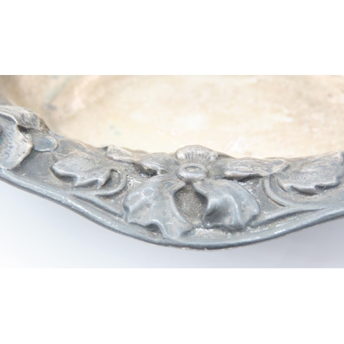 533 - Silver Strawberry Dish Embossed Decoration Approximately 6 Inches Wide