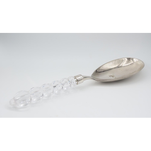 546 - Crystal Handled Serving Spoon Approximately 10 Inches Long