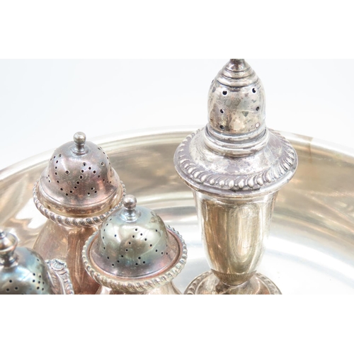 550 - Two Pairs of Silver Plated Table Salts Silver Plated Bread Bowl Silver Mounted Cut Crystal Wine Glas... 