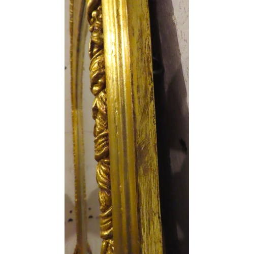 589 - Gilded Arch Top Overmantle Mirror Approximately 54 Inches Wide x 52 Inches High