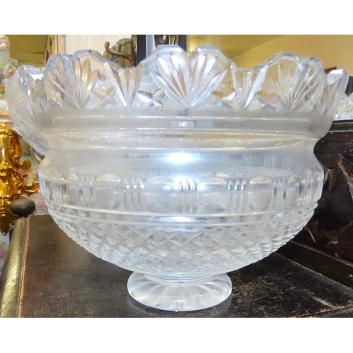 59 - Large Old Waterford Cut Crystal Bowl Approximately 11 Inches High x 11 Inches Wide