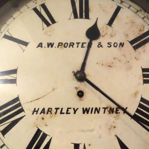 598 - Victorian Mahogany Circular Form Wall Clock by Porter & Son Roman Numeral Decorated Dial Approximate... 