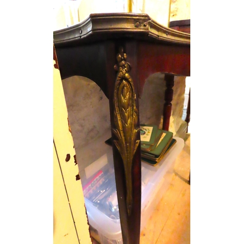 607 - Antique Kingswood Shaped Form Side Table Ormolu Mounted Cabriole Supports Approximately 24 Inches Wi... 