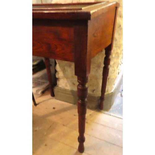 610 - Pitch Pine School Desk Now Converted for Use as Curio Cabinet with Green Baize Lined Interior Inset ... 