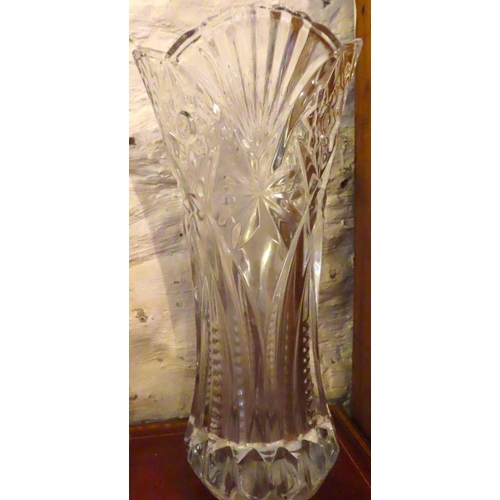 615 - Two Waterford Crystal Vases Shaped Form and Another Tallest Approximately 14 Inches High