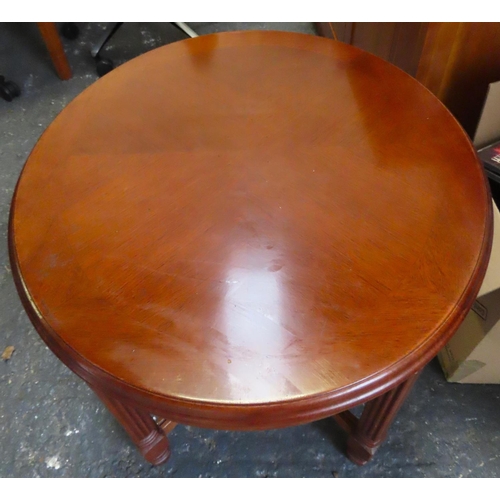 62 - Oval Low Table Mahogany Reeded Tapering Supports Approximately 22 Inches Wide x 21 Inches High