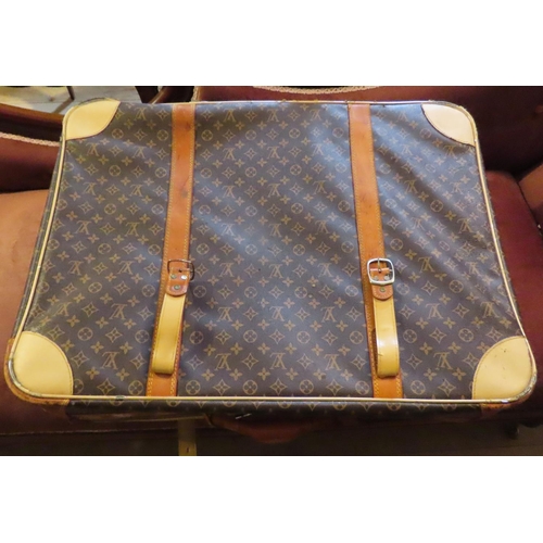 627 - Original Louis Vuitton of Paris Leather Suitcase with Lined Interior