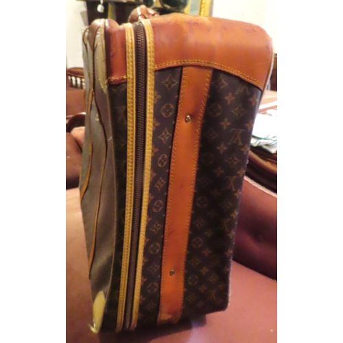 627 - Original Louis Vuitton of Paris Leather Suitcase with Lined Interior