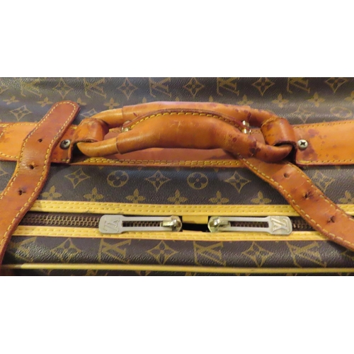 627 - Original Louis Vuitton of Paris Leather Suitcase with Lined Interior