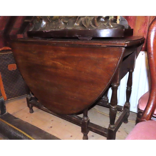 630 - Edwardian Oak Drop Leaf Gate Leg Table