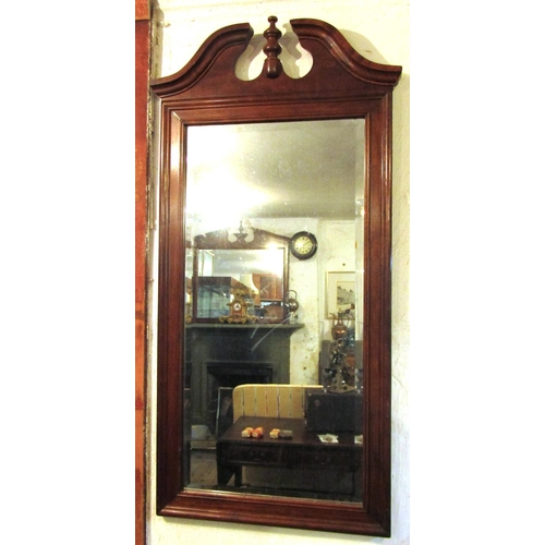 660 - Mahogany Federal Mirror Upper Pediment Decoration Approximately 3ft 6 Inches High