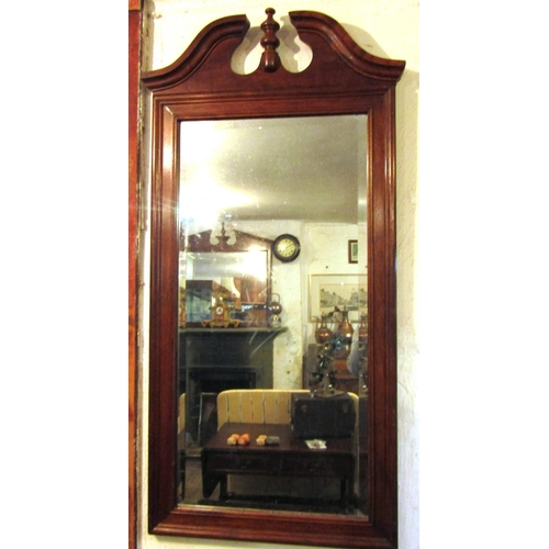 660 - Mahogany Federal Mirror Upper Pediment Decoration Approximately 3ft 6 Inches High