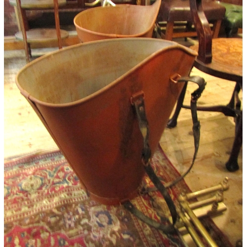 663 - Chateauneuf Du Pape Pair of Metal Wine Grape Gathering Bins Tapering Form Polychrome Decorated Each ... 