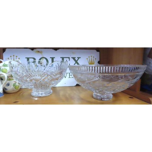 67 - Two Cut Crystal Bowls Include One Waterford Largest Approximately 12 Inches Diameter