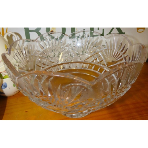 67 - Two Cut Crystal Bowls Include One Waterford Largest Approximately 12 Inches Diameter