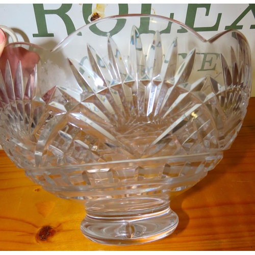 67 - Two Cut Crystal Bowls Include One Waterford Largest Approximately 12 Inches Diameter