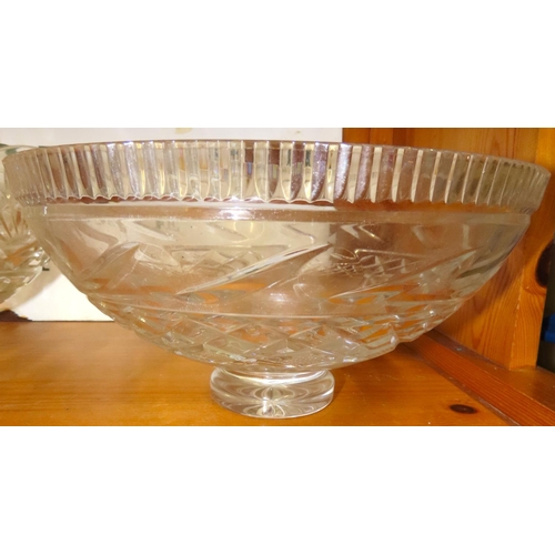 67 - Two Cut Crystal Bowls Include One Waterford Largest Approximately 12 Inches Diameter