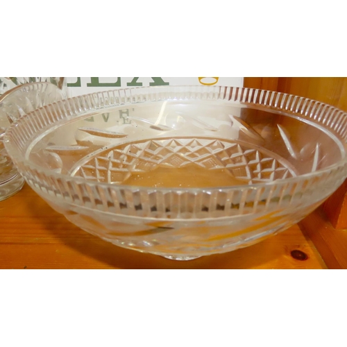 67 - Two Cut Crystal Bowls Include One Waterford Largest Approximately 12 Inches Diameter