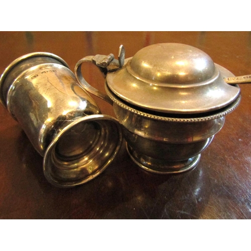 Silver Cruet Hinged Cover with Silver Spirit Tot