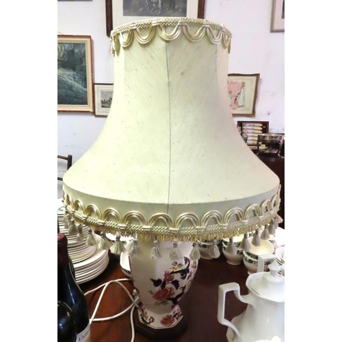 87 - Masons Imari Pattern Table Lamp Electrified Working Order with Shade Approximately 26 Inches High