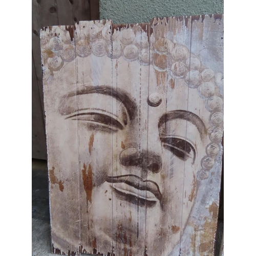 882 - Pair of Tibetan Portraits Deities on Timber Each Approximately 24 Inches High by 18 Inches Wide