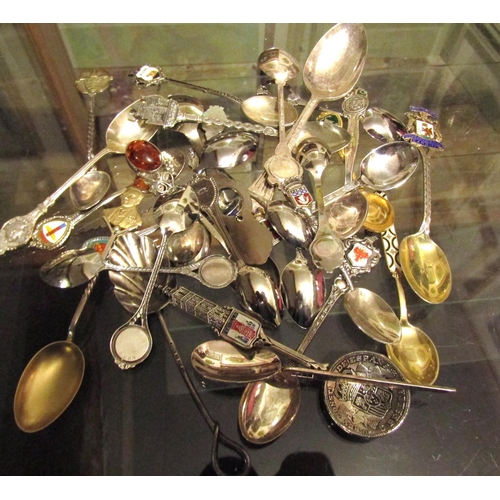 927 - Collection of Various Commemorative Teaspoons Some Silver Quantity as Photographed