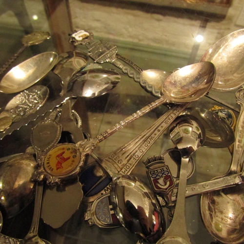 927 - Collection of Various Commemorative Teaspoons Some Silver Quantity as Photographed