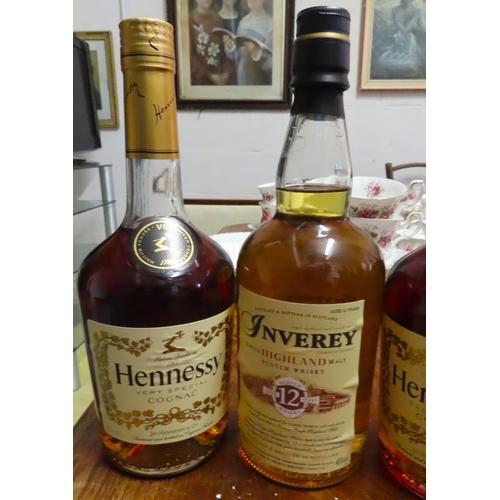 94 - Two Bottles of Brandy and One Bottle of Invery Highland Scotch Whiskey