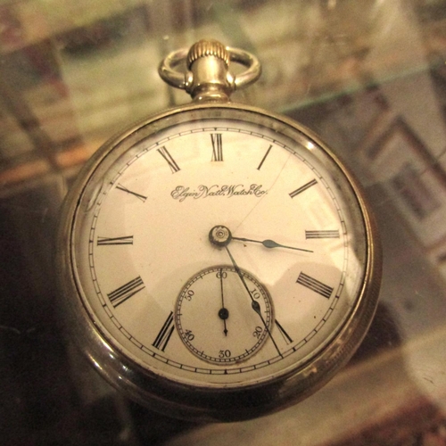 943 - Silver Cased Pocket Watch Roman Numeral Decorated Dial