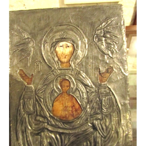 947 - Icon Depicting Mother and Child Approximately 12 Inches High x 10 Inches Wide