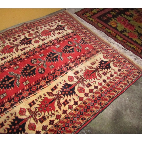 960 - Afghan Silk on Wool Rug Finely Detailed with Silk Base 6ft 8 Inches Long x 3ft 11 Inches Wide