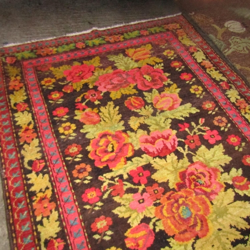 962 - Vintage Karabagh Pure Wool Rug Floral Pattern Attractively Detailed 9ft Long x 4ft 4 Inches Wide