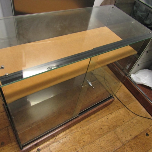 967 - Modern Jewellery Display Cabinet Burr Walnut Base Attractively Detailed Good Original Condition 3ft ... 