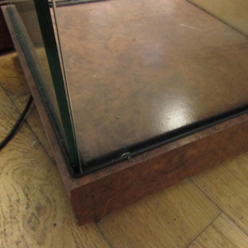 970 - Modern Jewellery Display Cabinet Burr Walnut Base Attractively Detailed Good Original Condition 6ft ... 